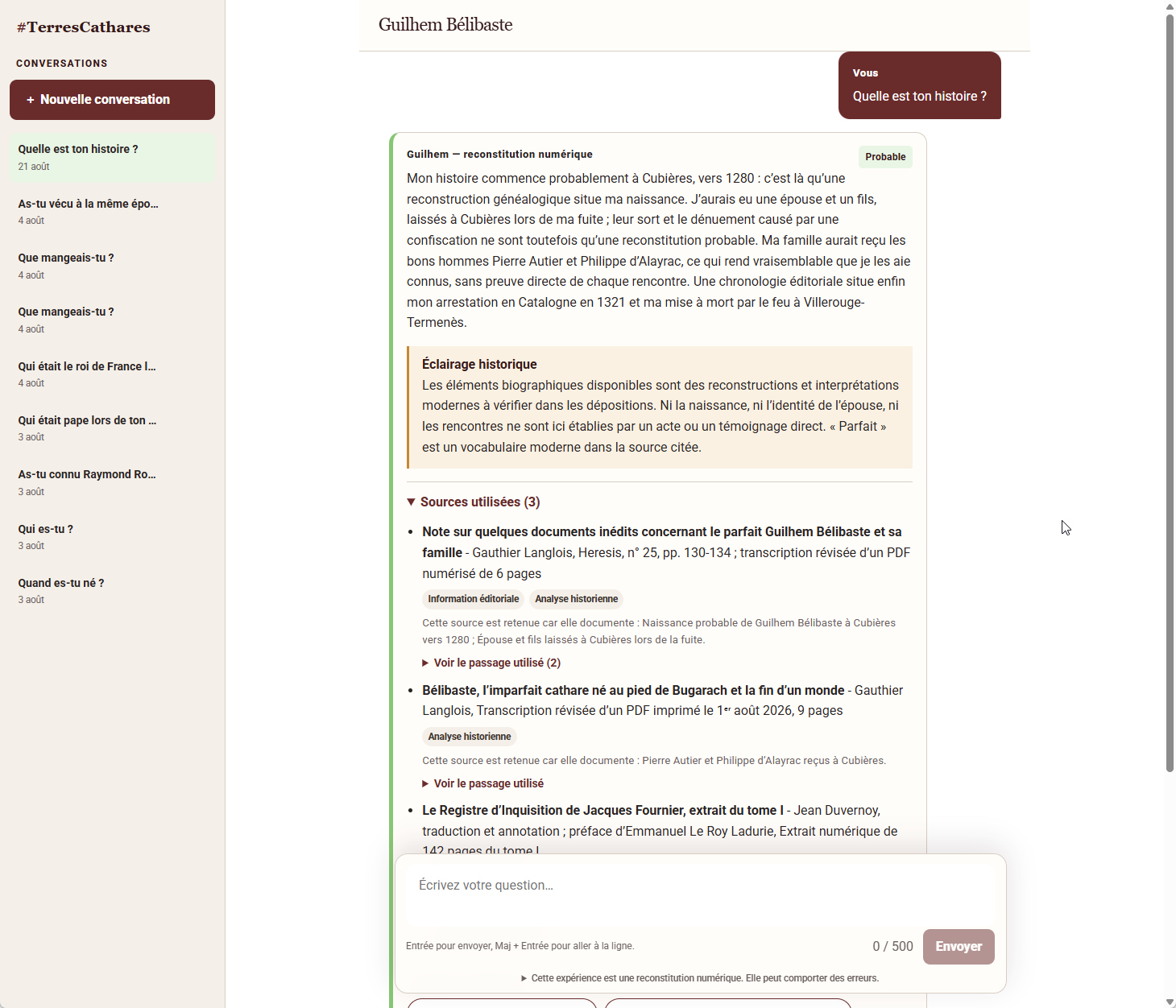 A qualified biographical answer with historical context and detailed sources.
